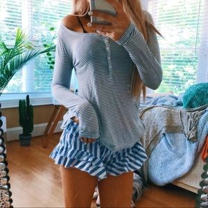 Banana Republic Striped Babydoll Long Sleeve B237